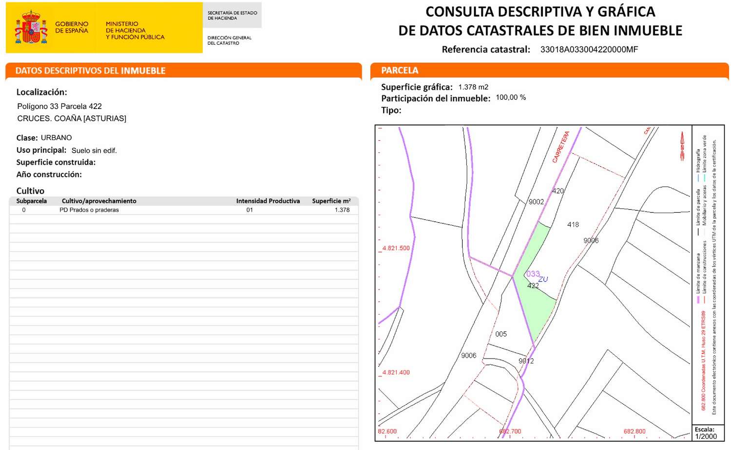 Parcelle en vente à Coaña