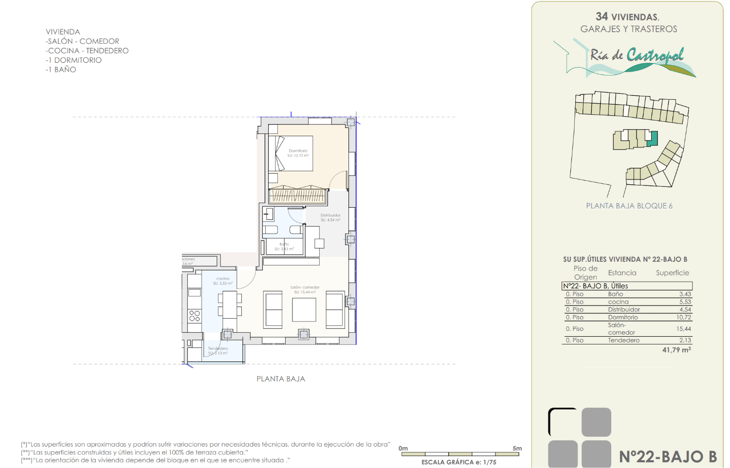 ETAGE 24 UNTERES B - 1 SCHLAFZIMMER MIT GARAGE UND ABSTELLRAUM IM NEUEN ANGEBOT CASTROPOL ASTURIAS