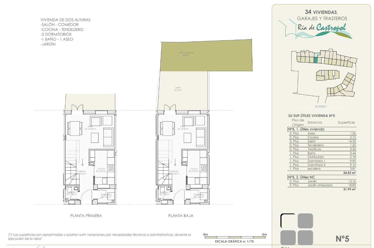 REIHENHAUS 5 - 2 SCHLAFZIMMER MIT GARAGE UND ABSTELLRAUM IN NEUEM PROMOTION IN CASTROPOL ASTURIAS