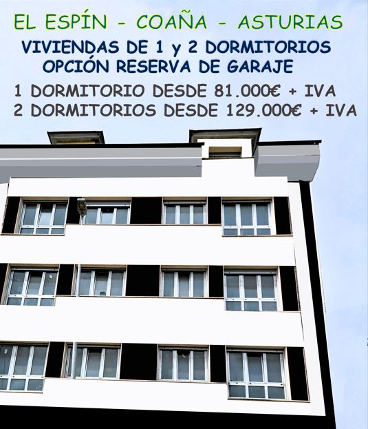 PISOS DE 1 Y 2 DORMITORIOS EN EL ESPIN - COAÑA - AL LADO DE NAVIA
