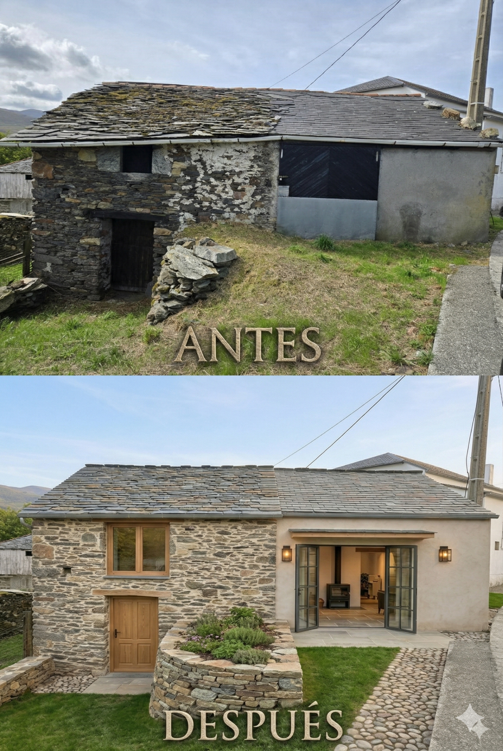 CASITA DE PIEDAR A REFORMAR INTEGRAL CON FINCA Y PANERA EN LENDEQUINTANA VILLAYON ASTURIAS