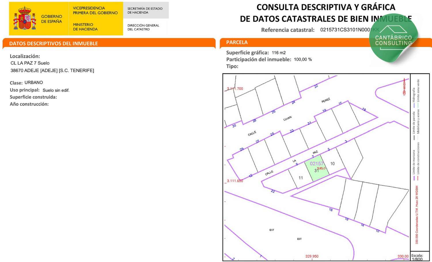 Parzelle zum verkauf in Casco Urbano (Adeje)